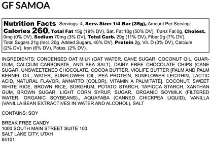 Vegan GF Samoa Bar