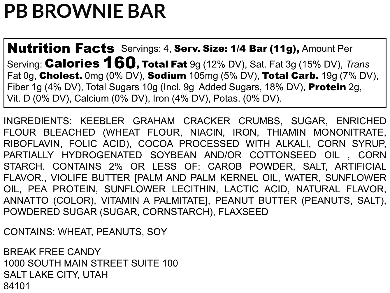 Vegan Peanut Butter Brownie